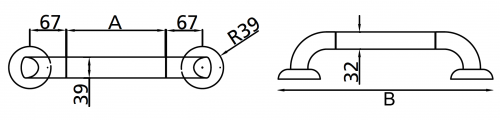 Swing Grab Rail Dimensions Diagram